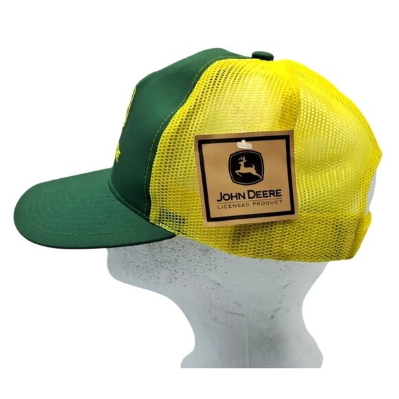 John Deere Trucker Hat Adjustable Snapback Green Yellow Logo Mesh MPC Farmer Cap - Picture 3 of 13